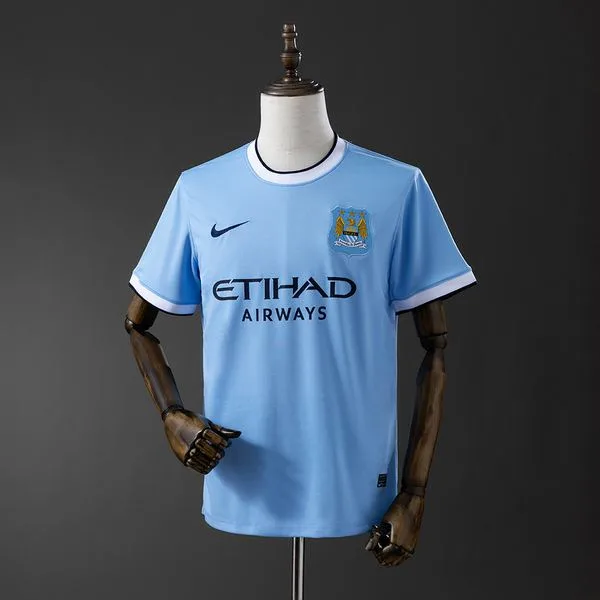 Camiseta de fútbol Manchester City 2013/14 LOCAL MANGA CORTA VERSION FAN